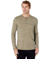 Tommy Bahama Men's Coastal Canyon Long Sleeve  Henley T-Shirt Oakmoss Heather Large